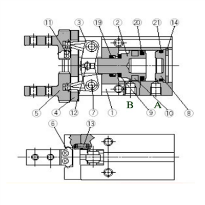 Diagram Struktur Finger Pneumatic Cylinder, Pangropéa sareng Prosés Instalasi...